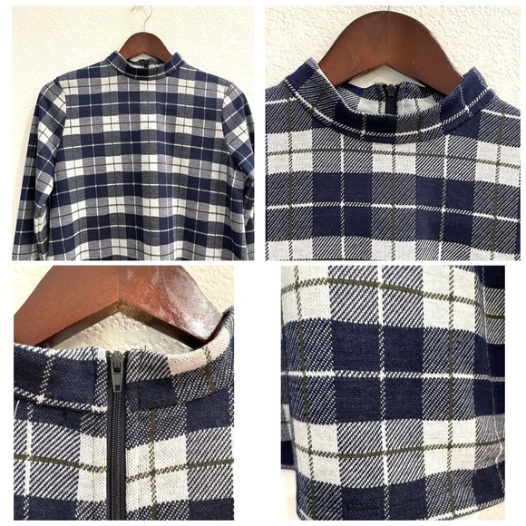 NWT Tyler Boe Plaid Full Sleeve Faux Leather Trim Tunic XS - Picture 11 of 12